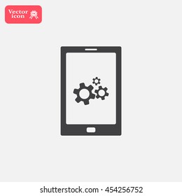 setting parameters, mobile smartphone icon, vector illustration. Flat design style