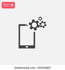 setting parameters, mobile smartphone icon, vector illustration. Flat design style