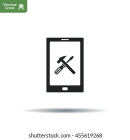 setting parameters, mobile smartphone icon, vector illustration. Flat design style