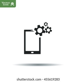 setting parameters, mobile smartphone icon, vector illustration. Flat design style