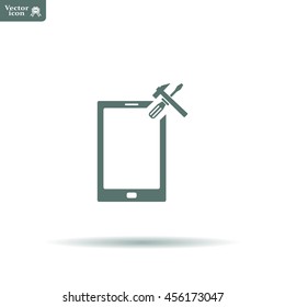 setting parameters, mobile smartphone icon, vector illustration. Flat design style