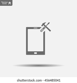 setting parameters, mobile smartphone icon, vector illustration. Flat design style