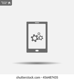 setting parameters, mobile smartphone icon, vector illustration. Flat design style