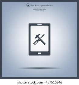 setting parameters, mobile smartphone icon, vector illustration. Flat design style