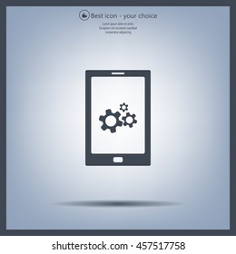 setting parameters, mobile smartphone icon, vector illustration. Flat design style
