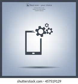 setting parameters, mobile smartphone icon, vector illustration. Flat design style