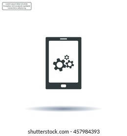 setting parameters, mobile smartphone icon, vector illustration. Flat design style