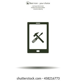 setting parameters, mobile smartphone icon, vector illustration. Flat design style