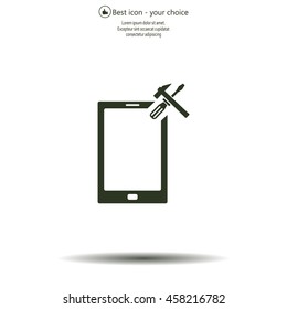 setting parameters, mobile smartphone icon, vector illustration. Flat design style