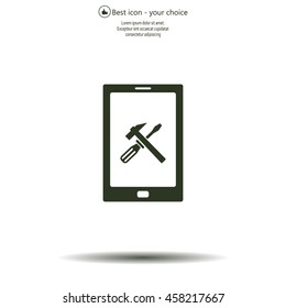 setting parameters, mobile smartphone icon, vector illustration. Flat design style