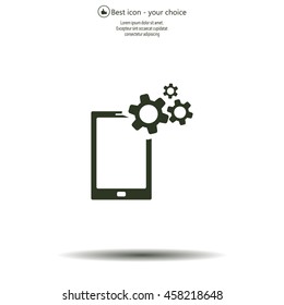setting parameters, mobile smartphone icon, vector illustration. Flat design style