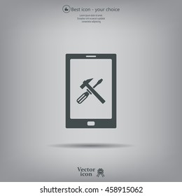 setting parameters, mobile smartphone icon, vector illustration. Flat design style