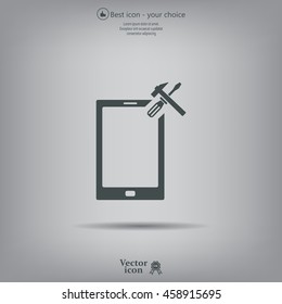 setting parameters, mobile smartphone icon, vector illustration. Flat design style