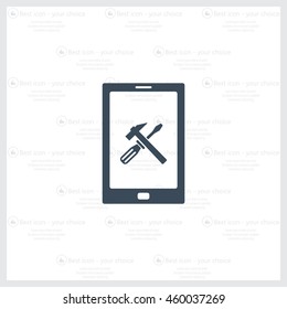 setting parameters, mobile smartphone icon, vector illustration. Flat design style