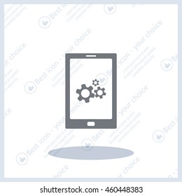 setting parameters, mobile smartphone icon, vector illustration. Flat design style