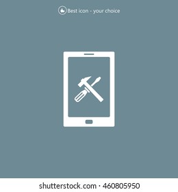 setting parameters, mobile smartphone icon, vector illustration. Flat design style