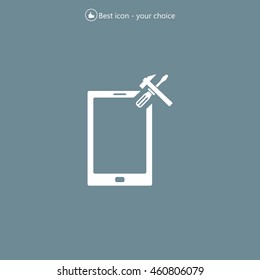 setting parameters, mobile smartphone icon, vector illustration. Flat design style