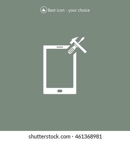 setting parameters, mobile smartphone icon, vector illustration. Flat design style