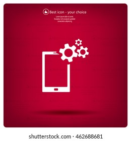 setting parameters, mobile smartphone icon, vector illustration. Flat design style