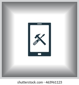 setting parameters, mobile smartphone icon, vector illustration. Flat design style