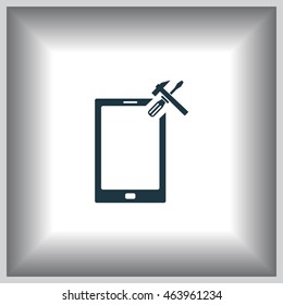 setting parameters, mobile smartphone icon, vector illustration. Flat design style