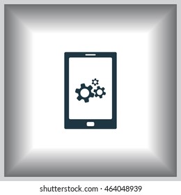 setting parameters, mobile smartphone icon, vector illustration. Flat design style