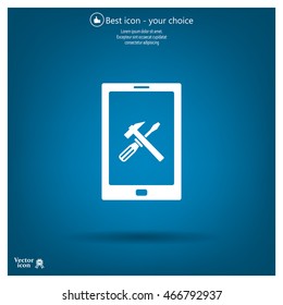 setting parameters, mobile smartphone icon, vector illustration. Flat design style
