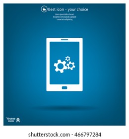 setting parameters, mobile smartphone icon, vector illustration. Flat design style