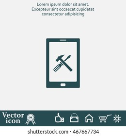 setting parameters, mobile smartphone icon, vector illustration. Flat design style
