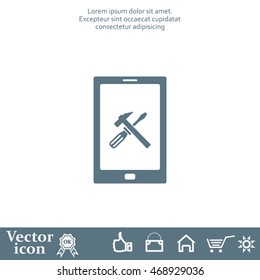 setting parameters, mobile smartphone icon, vector illustration. Flat design style
