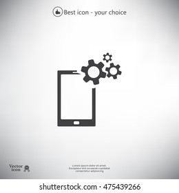 setting parameters, mobile smartphone icon, vector illustration. Flat design style