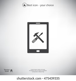 setting parameters, mobile smartphone icon, vector illustration. Flat design style