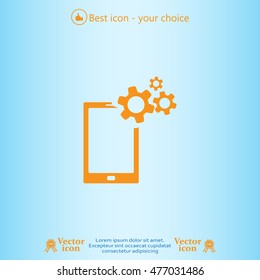 setting parameters, mobile smartphone icon, vector illustration. Flat design style