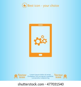 setting parameters, mobile smartphone icon, vector illustration. Flat design style