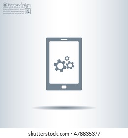 setting parameters, mobile smartphone icon, vector illustration. Flat design style