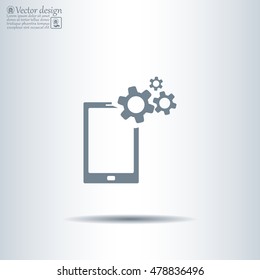 setting parameters, mobile smartphone icon, vector illustration. Flat design style