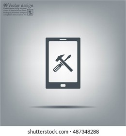 setting parameters, mobile smartphone icon, vector illustration. Flat design style
