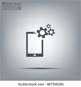 setting parameters, mobile smartphone icon, vector illustration. Flat design style