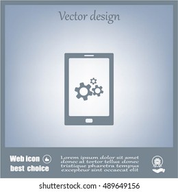 setting parameters, mobile smartphone icon, vector illustration. Flat design style