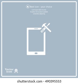 setting parameters, mobile smartphone icon, vector illustration. Flat design style