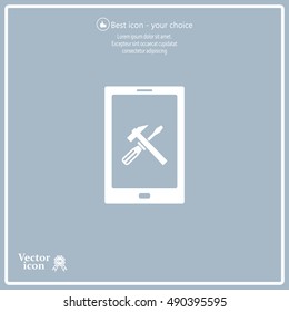 setting parameters, mobile smartphone icon, vector illustration. Flat design style