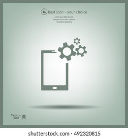 setting parameters, mobile smartphone icon, vector illustration. Flat design style