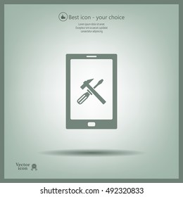 setting parameters, mobile smartphone icon, vector illustration. Flat design style