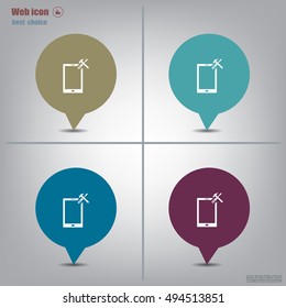 setting parameters, mobile smartphone icon, vector illustration. Flat design style