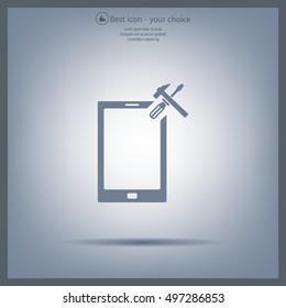 setting parameters, mobile smartphone icon, vector illustration. Flat design style