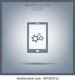 setting parameters, mobile smartphone icon, vector illustration. Flat design style