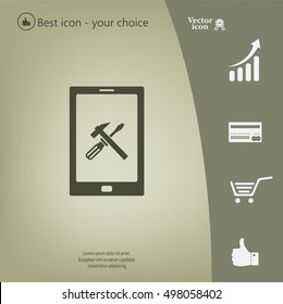 setting parameters, mobile smartphone icon, vector illustration. Flat design style