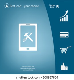 setting parameters, mobile smartphone icon, vector illustration. Flat design style