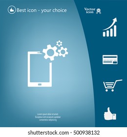 setting parameters, mobile smartphone icon, vector illustration. Flat design style