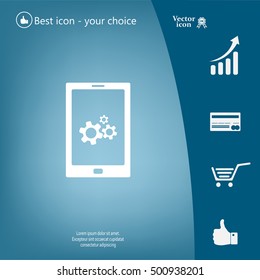 setting parameters, mobile smartphone icon, vector illustration. Flat design style
